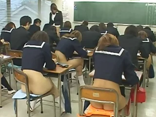 Public sex fro hot Asian schoolgirls during an exam