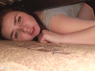 Stuck under the bed increased by was fucked in a wet pussy